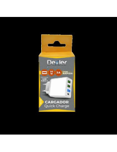 CARGADOR PARED 2 USB + TIPO C